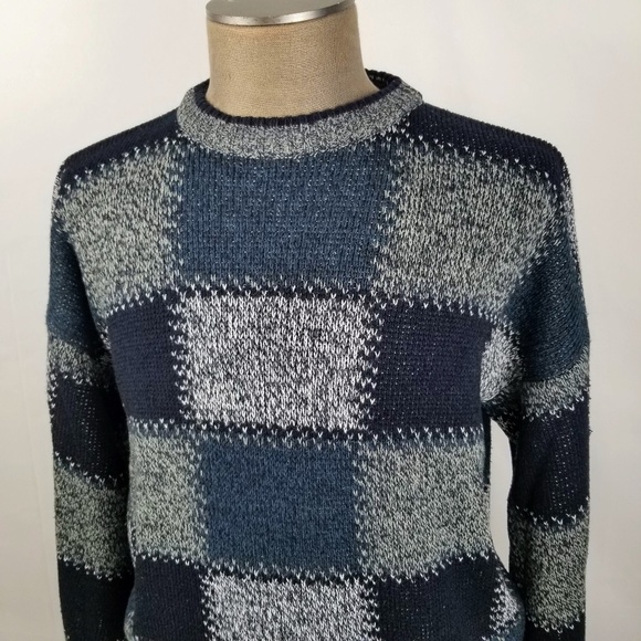 Michael Gerald Other - VTG 90’s Sz. L Grandpa Sweater Geometric Color Blocked Knit Pullover Crewneck